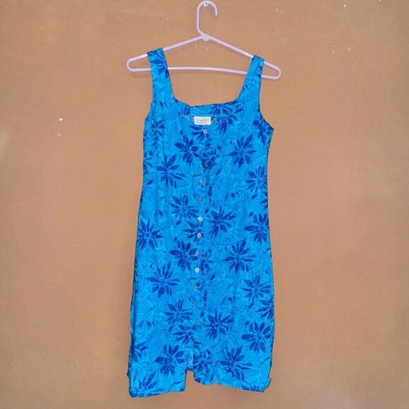Canda Women's Blue Floral Romper Dress - Size Medium - Picture 4 of 8